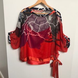 Elie Tahari Sheer Silk Blouse with Camisole